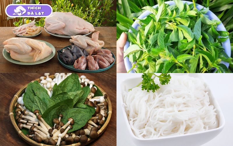 cách làm lẩu gà lá é đà lạt