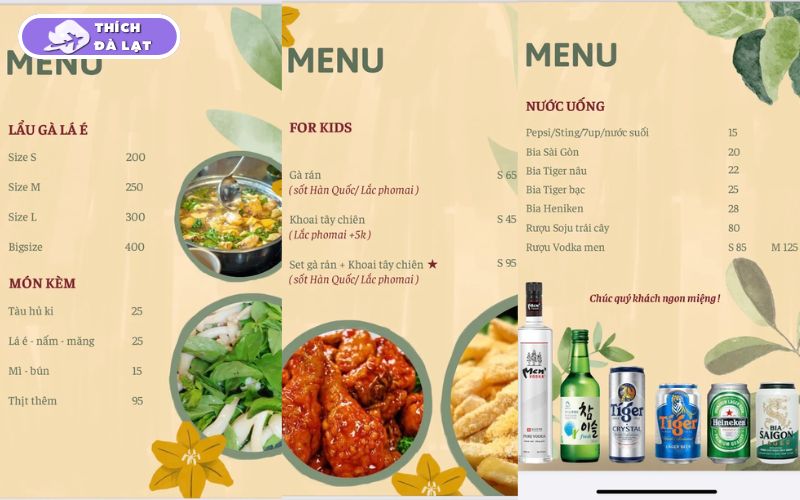 lẩu gà lá é ò ó o đà lạt