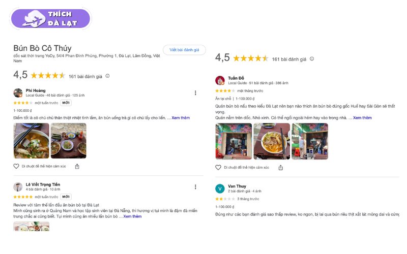 Review chi tiết về quán bún bò cô Thuý Đà Lạt chuẩn phố núi 11 bún bò cô thuý đà lạt