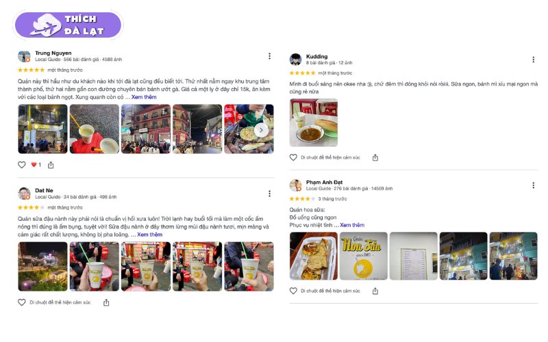 Review chi tiết về quán sữa đậu nành Hoa Sữa Đà Lạt nhộn nhịp 11 sữa đậu nành hoa sữa