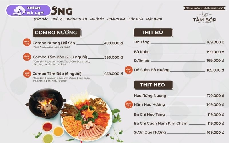 Review mới nhất về Tầm Bóp Tiệm Lẩu Nướng Đà Lạt menu đa dạng 18 tầm bóp tiệm lẩu nướng