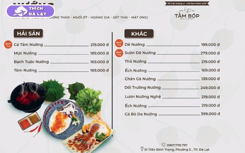 Review mới nhất về Tầm Bóp Tiệm Lẩu Nướng Đà Lạt menu đa dạng 19 tầm bóp tiệm lẩu nướng