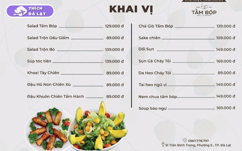 Review mới nhất về Tầm Bóp Tiệm Lẩu Nướng Đà Lạt menu đa dạng 22 tầm bóp tiệm lẩu nướng