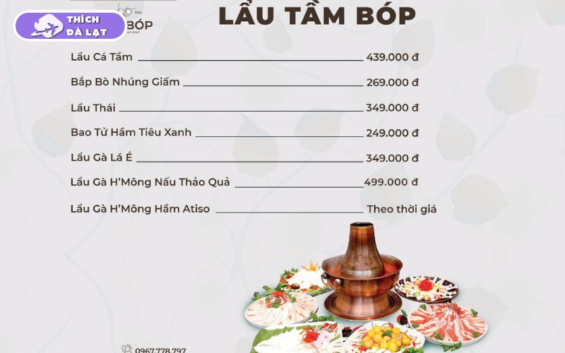 Review mới nhất về Tầm Bóp Tiệm Lẩu Nướng Đà Lạt menu đa dạng 24 tầm bóp tiệm lẩu nướng